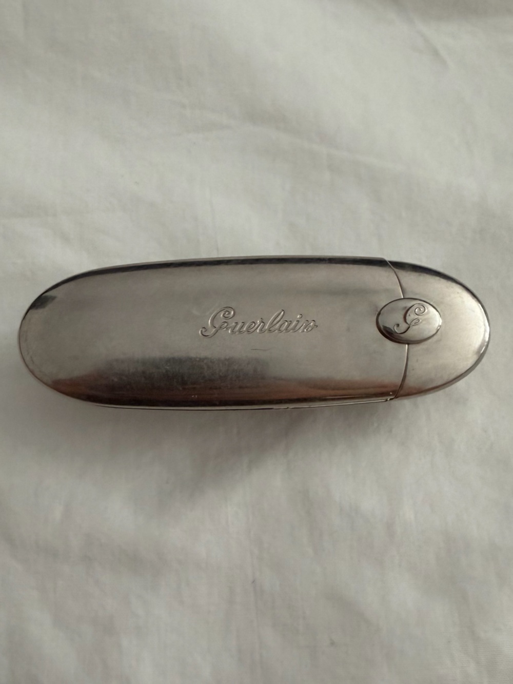 Guerlain Empty Lip Stick Container Silver w/ Mirror
